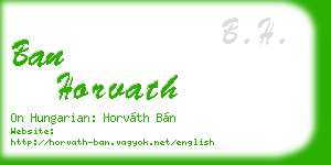 ban horvath business card